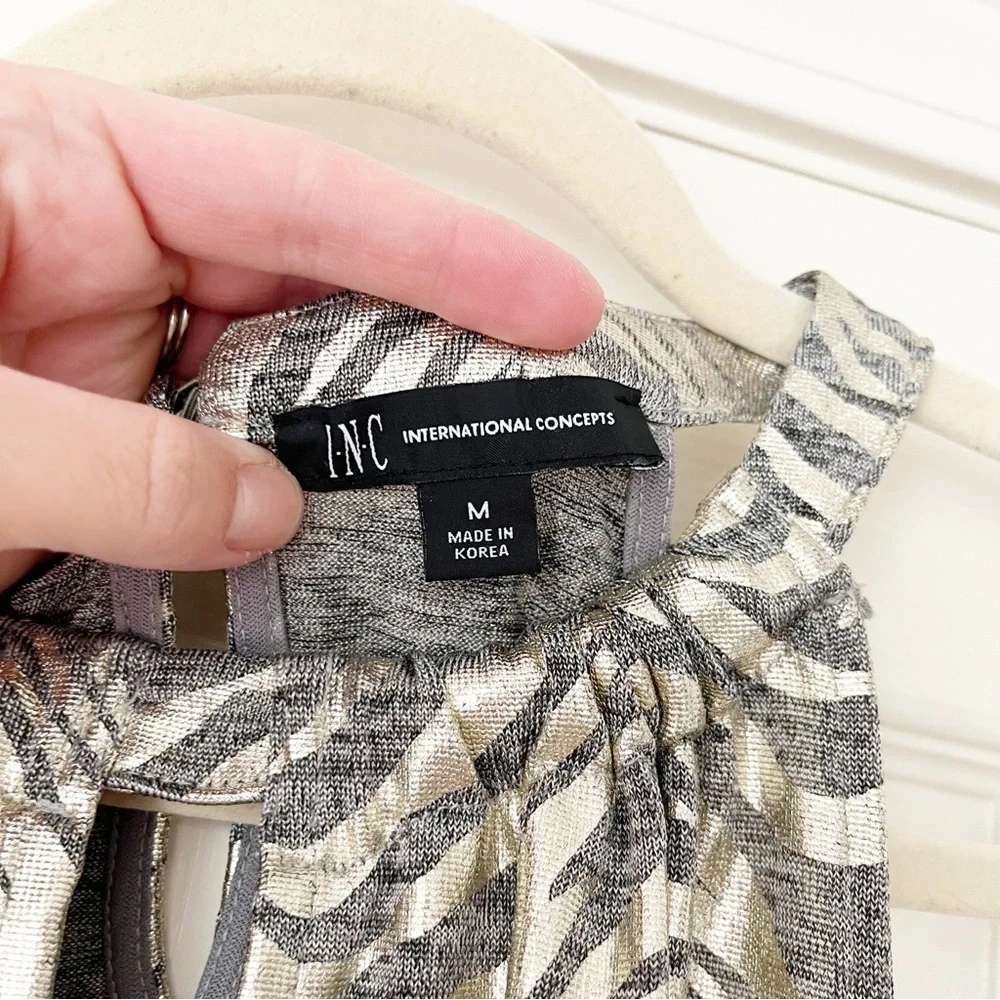 INC international concepts Zebra Print Sleeveless Top medium - Picture 5 of 7